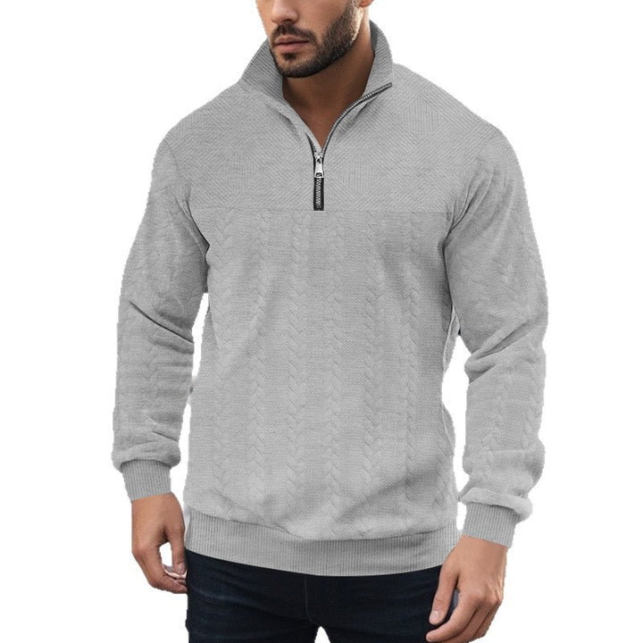Herren Pullover mit strukturierter Optik und hohem Kragen Echoarchiv