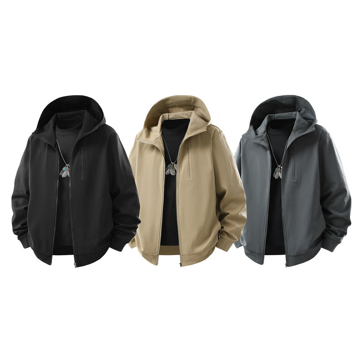 Herren Kapuzen-Softshelljacke mit Reißverschluss‑Brusttasche, geripptem Saum und Relaxed‑Fit Echo Archiv