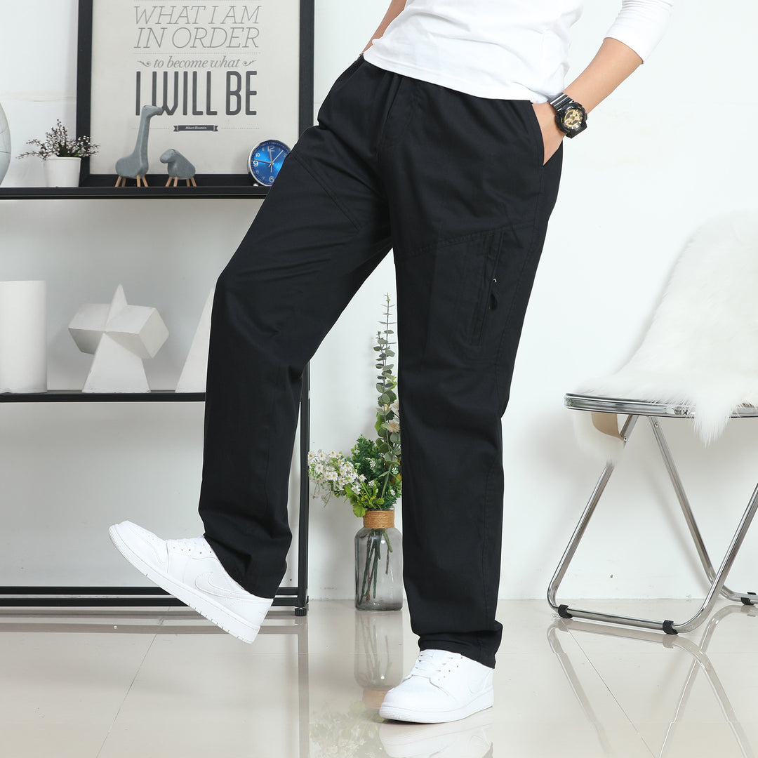 Herren Weite Cargohose im Utility‑Stil mit seitlicher Reißverschlusstasche und ergonomischen Nähten Echo Archiv