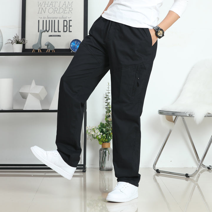 Herren Weite Cargohose im Utility‑Stil mit seitlicher Reißverschlusstasche und ergonomischen Nähten Echo Archiv