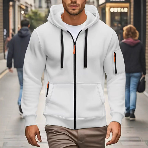 Herren nan funktionale Kapuzenjacke mit durchgehendem Reißverschluss, Ärmeltasche und elastischen Bündchen Echo Archiv