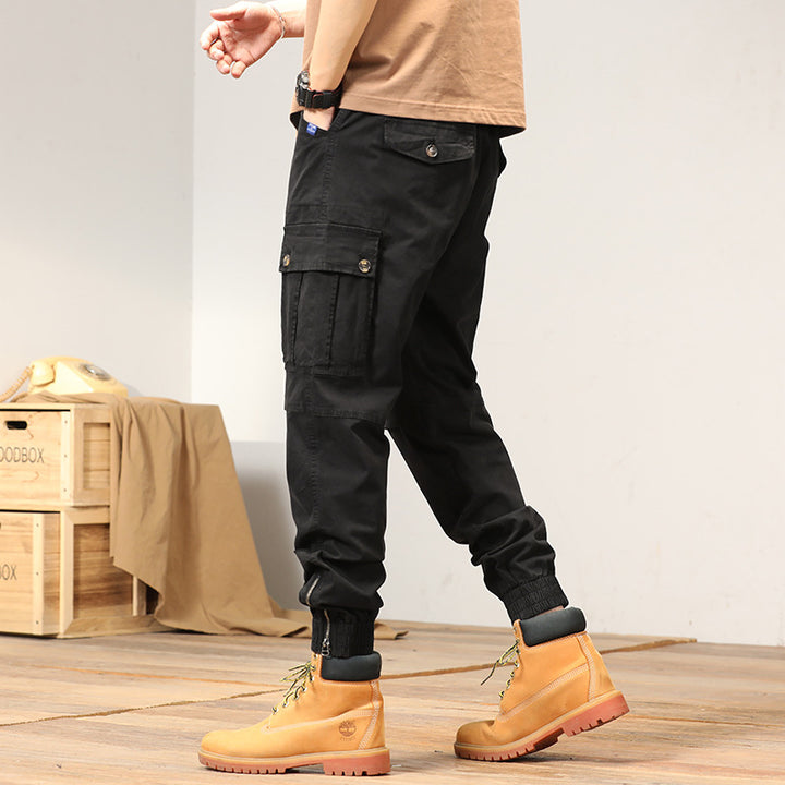 Herren Cargo-Hose mit multifunktionalen Taschen und elastischem Abschluss Echoarchiv