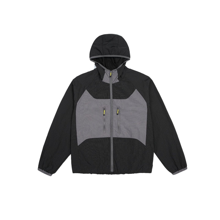 Unisex Leichte Kapuzen-Windjacke mit Ripstop‑Material, Colourblock‑Einsätzen und Fronttaschen Echoarchiv