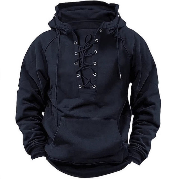 Herren Kapuzensweatshirt mit modischer Schnürung und weichem Innenfutter Echoarchiv
