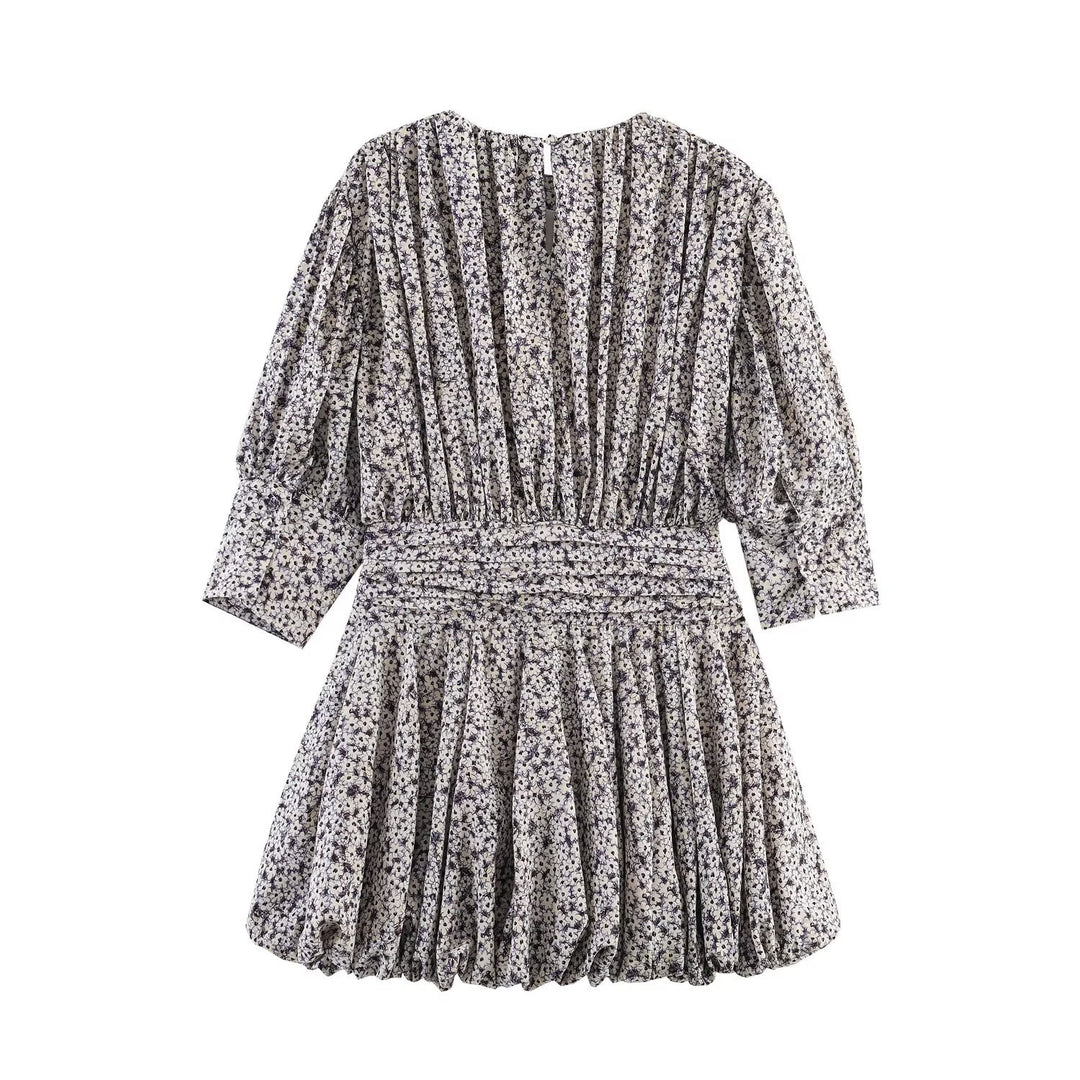 Damen Blumenkleid mit raffinierten Volants und elastischem Taillenbund Echo Archiv