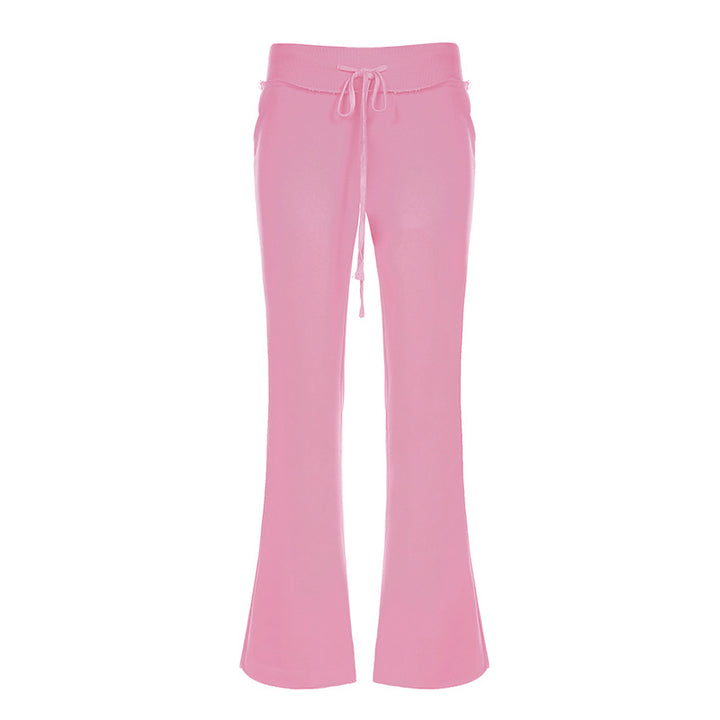 Damen nan taillierte Jersey-Flared-Loungehose mit Bindeband, hohem Komfortbund und seitlichen Eingrifftaschen Echo Archiv