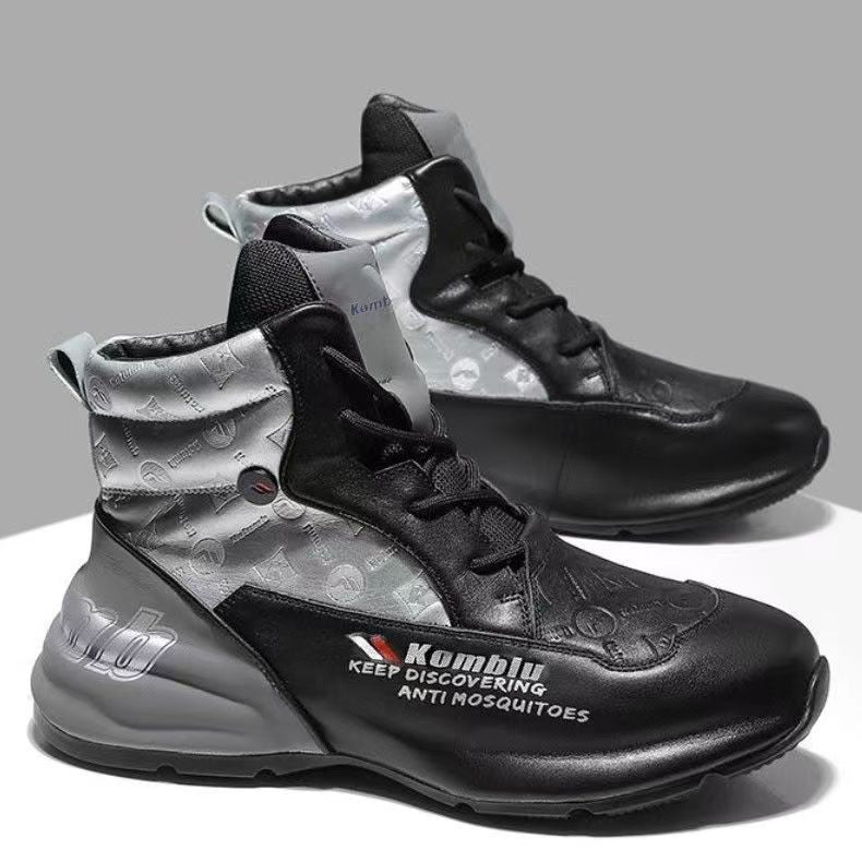 Herren High-Top Performance Sneaker aus atmungsaktivem Kunstleder mit stoßdämpfender Laufsohle – Tavélo