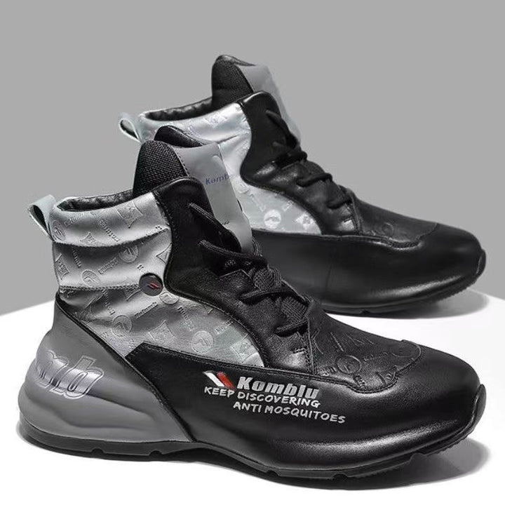 Herren High-Top Performance Sneaker aus atmungsaktivem Kunstleder mit stoßdämpfender Laufsohle – Tavélo