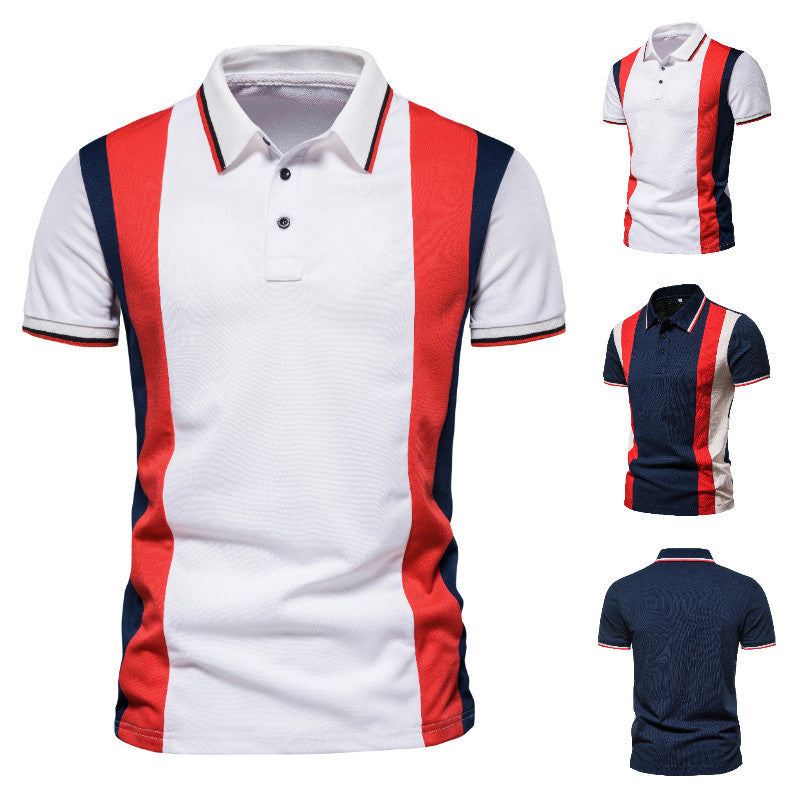 Herren Polohemd mit modischem Farbblock-Design und hochwertiger Baumwollmischung Echoarchiv