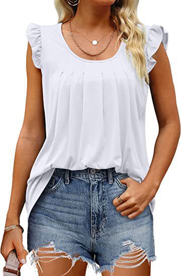 Damen luftiges Blusenshirt mit elegantem Rüschendesign Echo Archiv