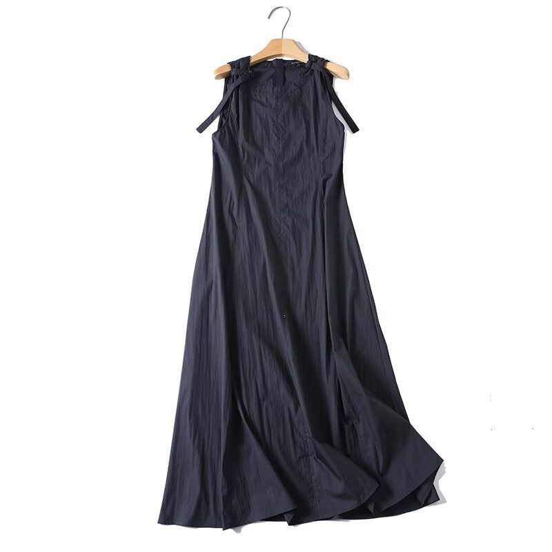 Damen luftiges Maxi-Kleid mit Spaghetti-Trägern und voluminösem Saum Echo Archiv