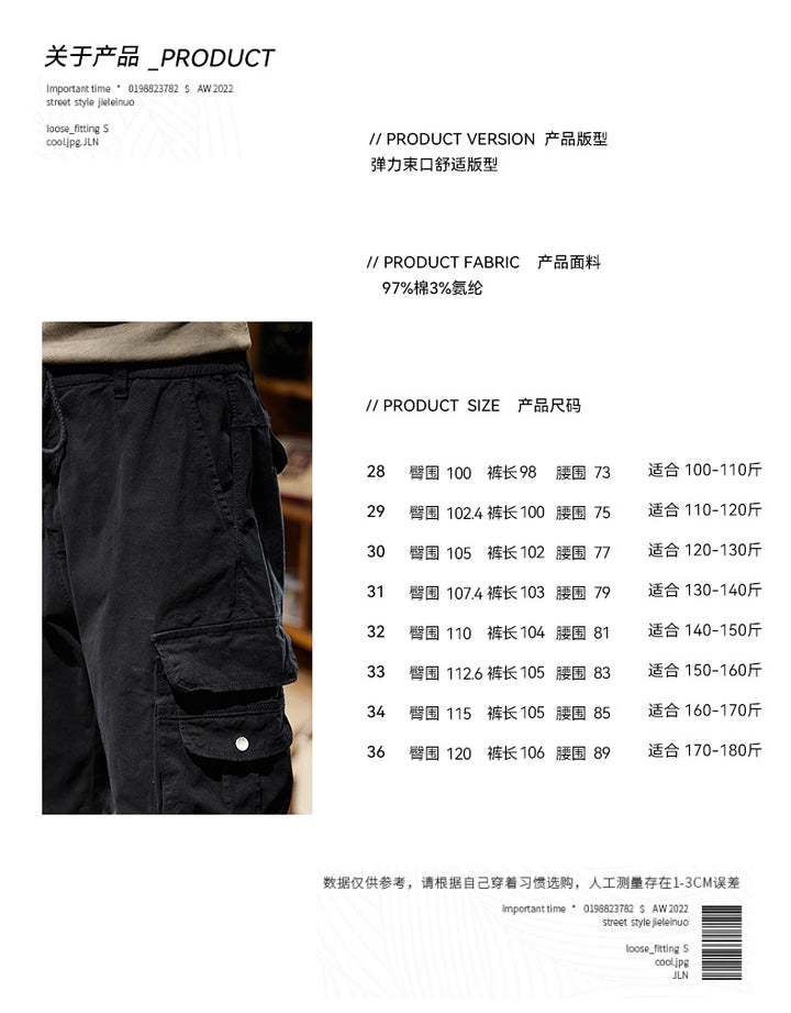 Herren Utility-Cargo-Jogger mit Elastikbund, Tunnelzug und Mehrfachtaschen Echo Archiv