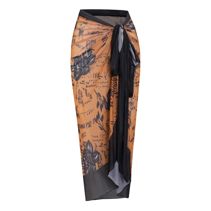 Damen Strandumhang mit buntem Muster und eleganten Schnürdetails Echo Archiv