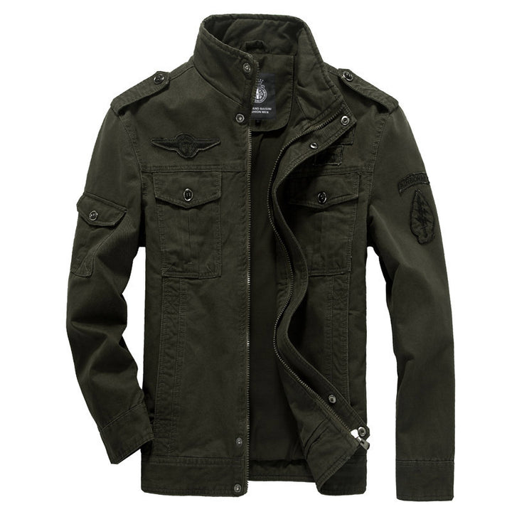 Herren nan Canvas-Pilotjacke mit Schulterpatten, aufgesetzten Klappentaschen und verstärkter Frontpartie Echo Archiv