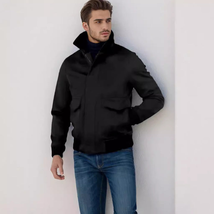 Herren stylischer Übergangsjacke mit hohem Kragen Echoarchiv
