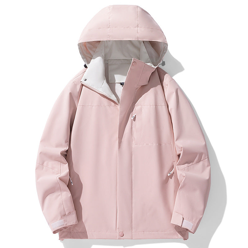 Herren Wasserdichte dreilagige Outdoorjacke mit Kapuze, atmungsaktivem Meshfutter und verstellbaren Bündchen – Taviero