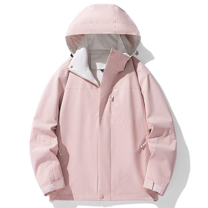 Herren Wasserdichte dreilagige Outdoorjacke mit Kapuze, atmungsaktivem Meshfutter und verstellbaren Bündchen – Taviero