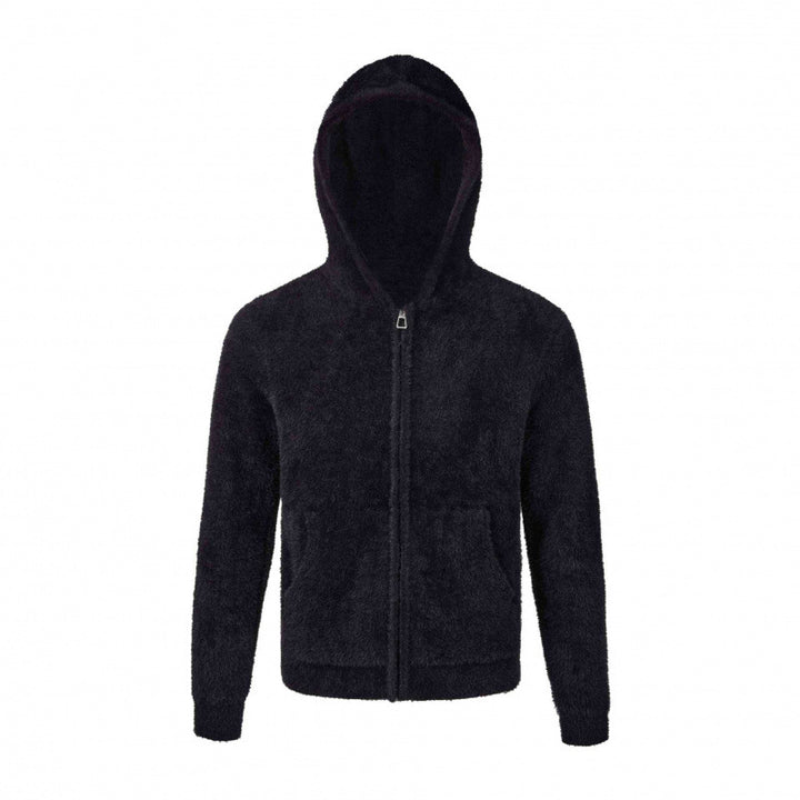 Damen Kapuzen-Fleecejacke aus Teddystoff mit Leopardenmuster und Reißverschluss Echo Archiv