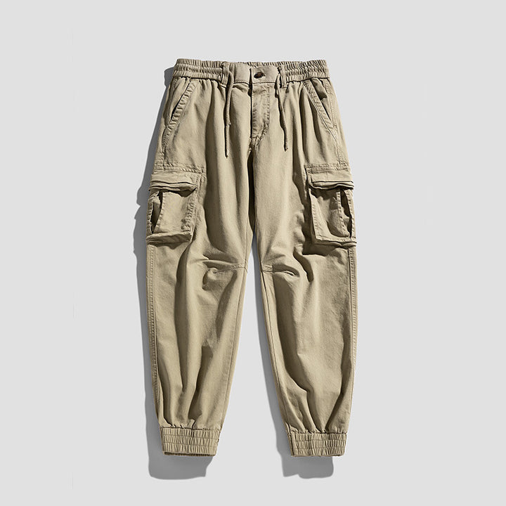 Herren Cargo-Joggerhose im Tactical-Streetstyle mit elastischem Bund, Klapp‑Utility‑Taschen und gerippten Beinabschlüssen Echo Archiv