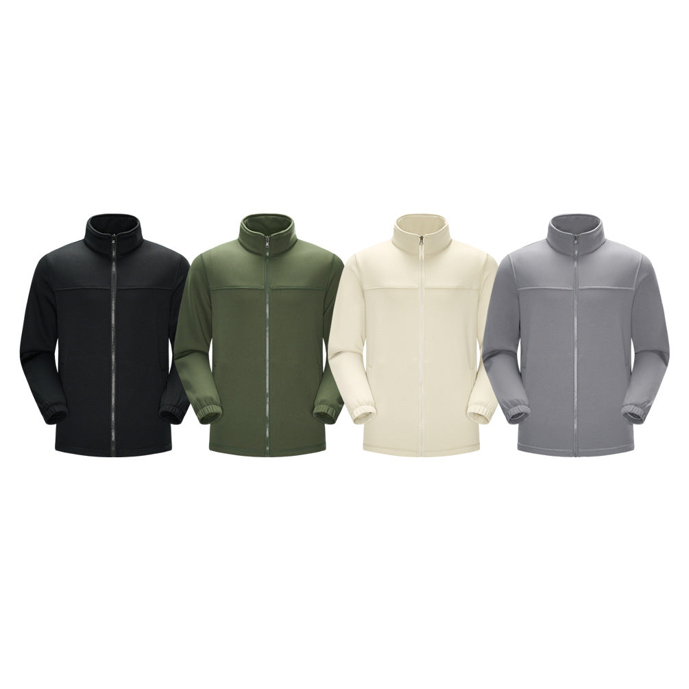 Herren Technische Fleecejacke mit hohem Stehkragen, durchgehendem Reißverschluss und elastischen Bündchen Echo Archiv