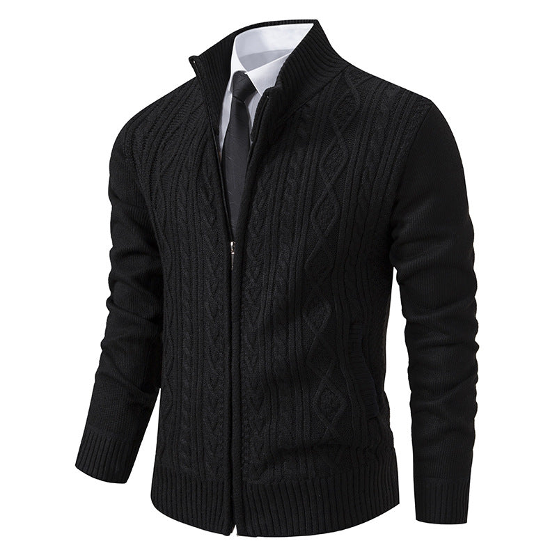 Herren Strickjacke mit hohem Kragen und Reißverschluss Echoarchiv