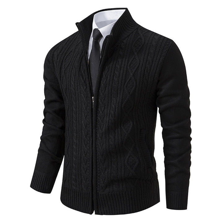 Herren Strickjacke mit hohem Kragen und Reißverschluss Echoarchiv