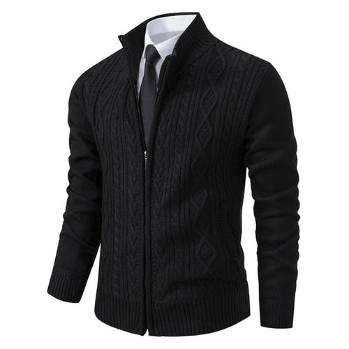 Herren Strickjacke mit hohem Kragen und Reißverschluss Echoarchiv