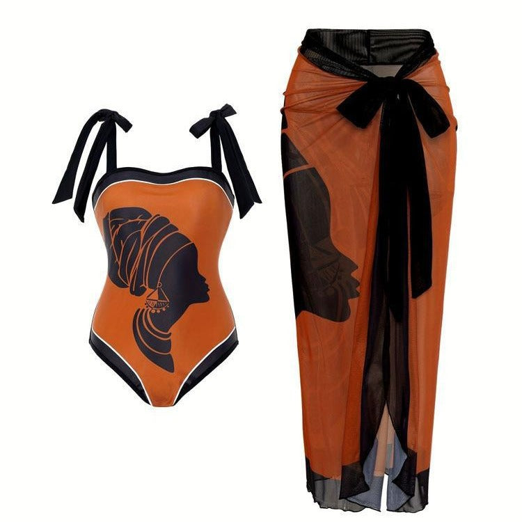Damen Badeanzug mit luftiger Wickelrock Echo Archiv