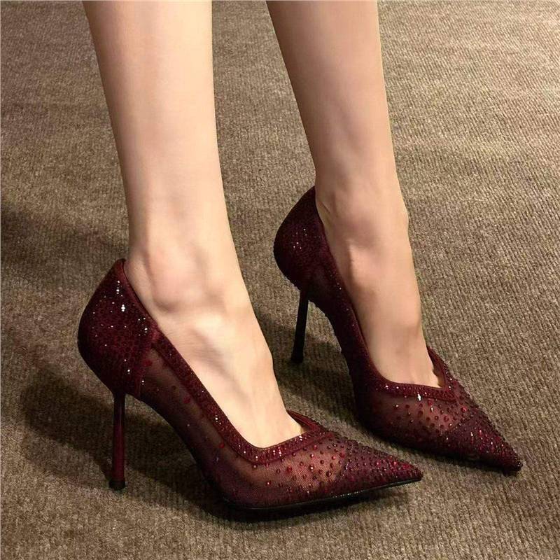 Damen Transparente Mesh‑Stiletto‑Pumps mit spitzer Zehenpartie und Strassbesatz Echo Archiv