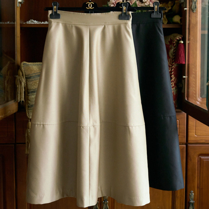 Damen Midirock aus veganem Leder mit hoher Taille und gestufter A‑Linie Echo Archiv