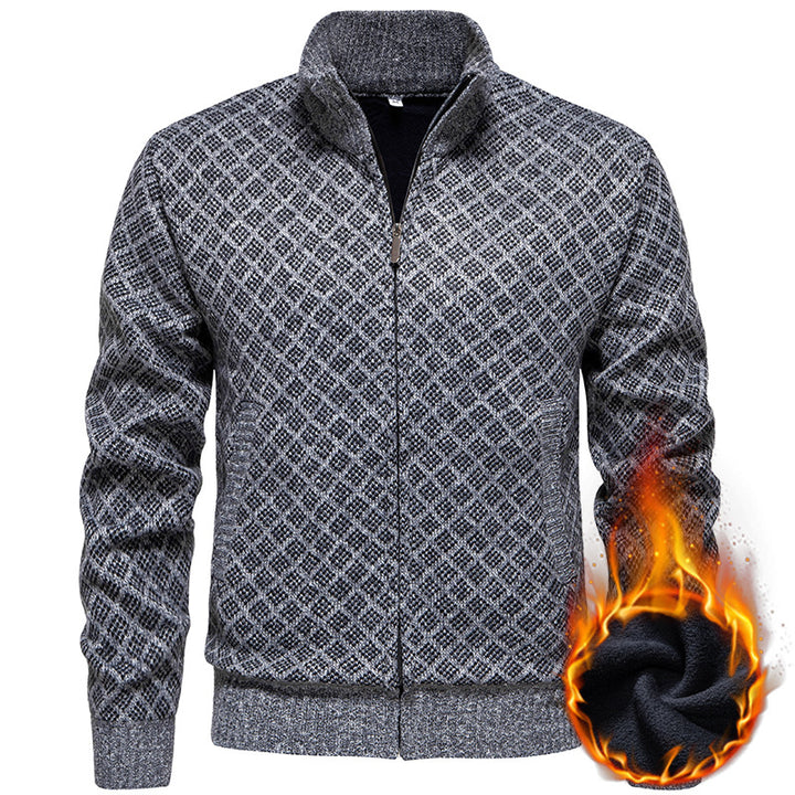 Herren sportliche Strickjacke mit modernem Muster Echoarchiv
