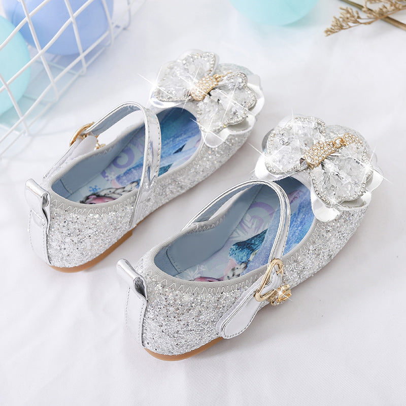 Mädchen Glitzernde Ballerinas mit dekorativer Blumenapplikation Echo Archiv