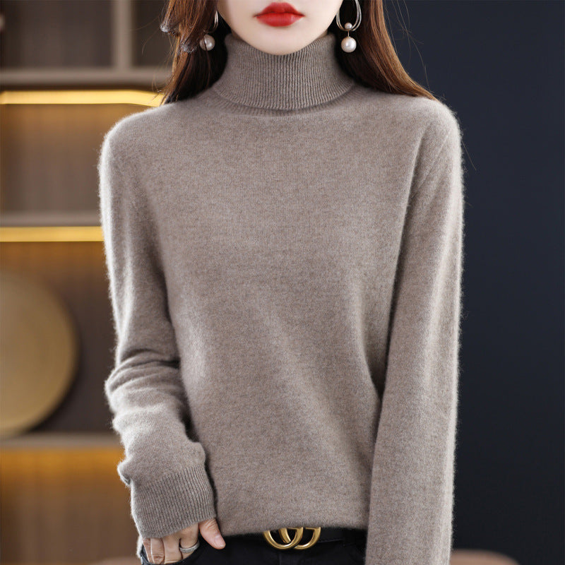 Damen Schmal geschnittener Rollkragenpullover aus kaschmirähnlichem Feinstrick mit softem Flor Echoarchiv