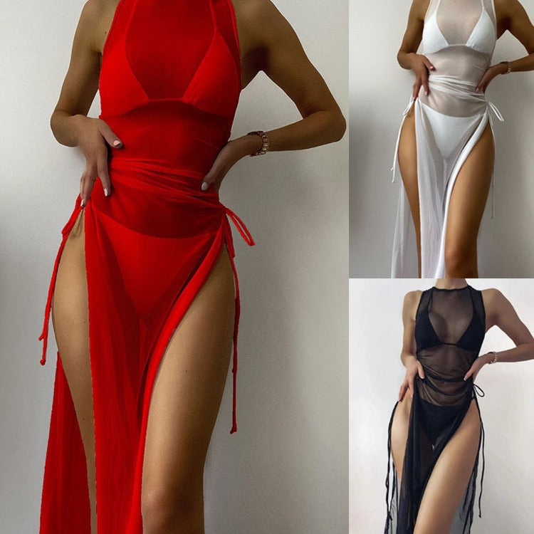 Damen Strandkleid mit asymmetrischem Wickeldesign Echo Archiv