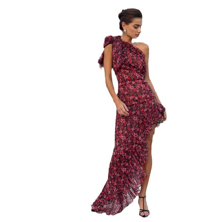 Damen Sommerliches Maxikleid mit asymmetrischem Schnitt und floralem Muster Echo Archiv