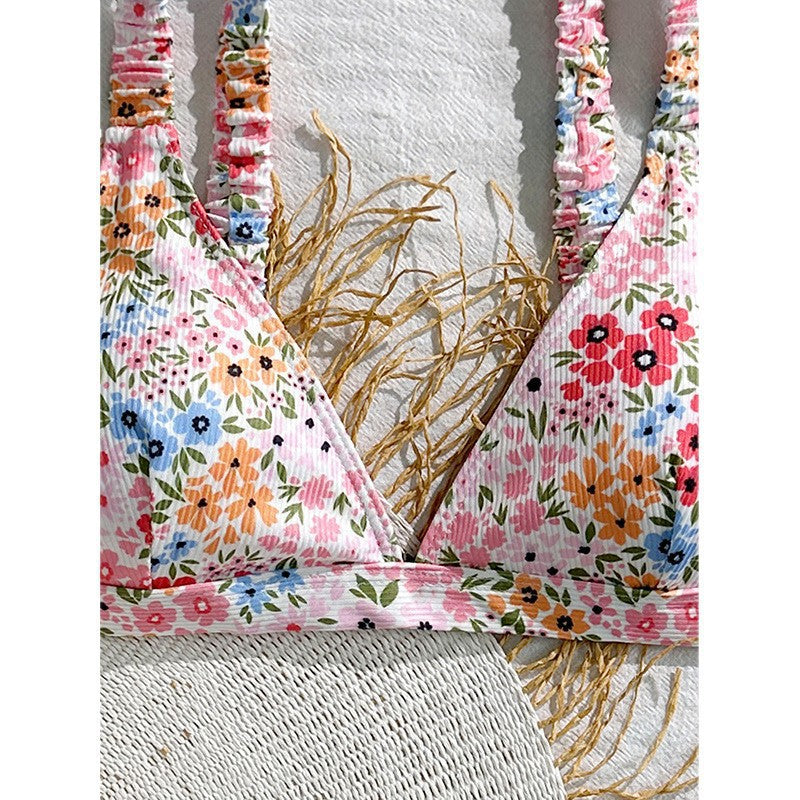Damen Triangel-Bikinioberteil mit floralem Musterdruck Echo Archiv