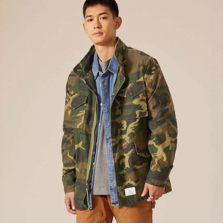 Herren multifunktionale Parkajacke mit verstellbarem Kragen und stabilen Taschen Echoarchiv