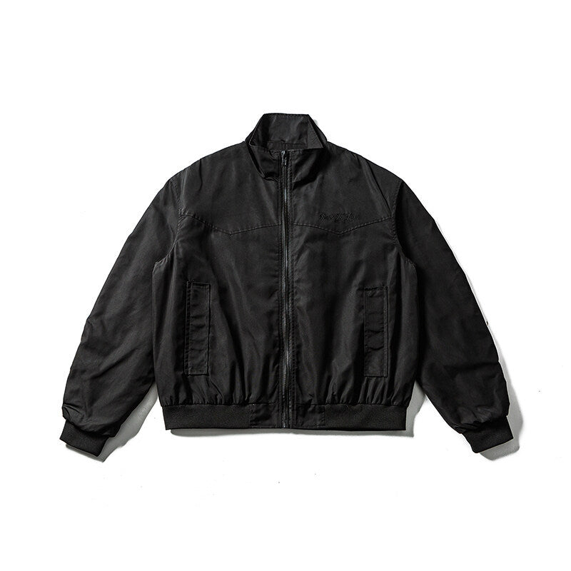 Herren Leichte Bomberjacke im minimalistischen Satin-Look mit Stehkragen und elastischem Saum Echoarchiv
