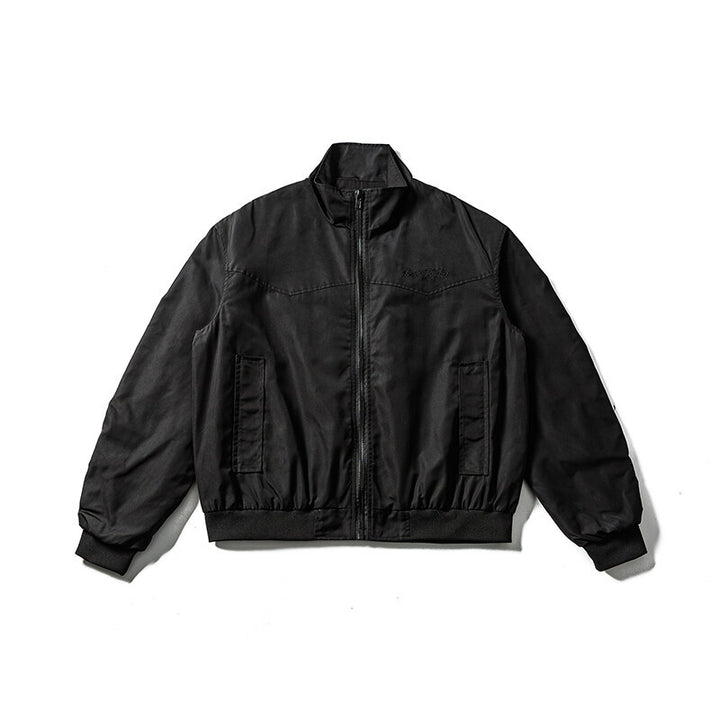 Herren Leichte Bomberjacke im minimalistischen Satin-Look mit Stehkragen und elastischem Saum Echoarchiv