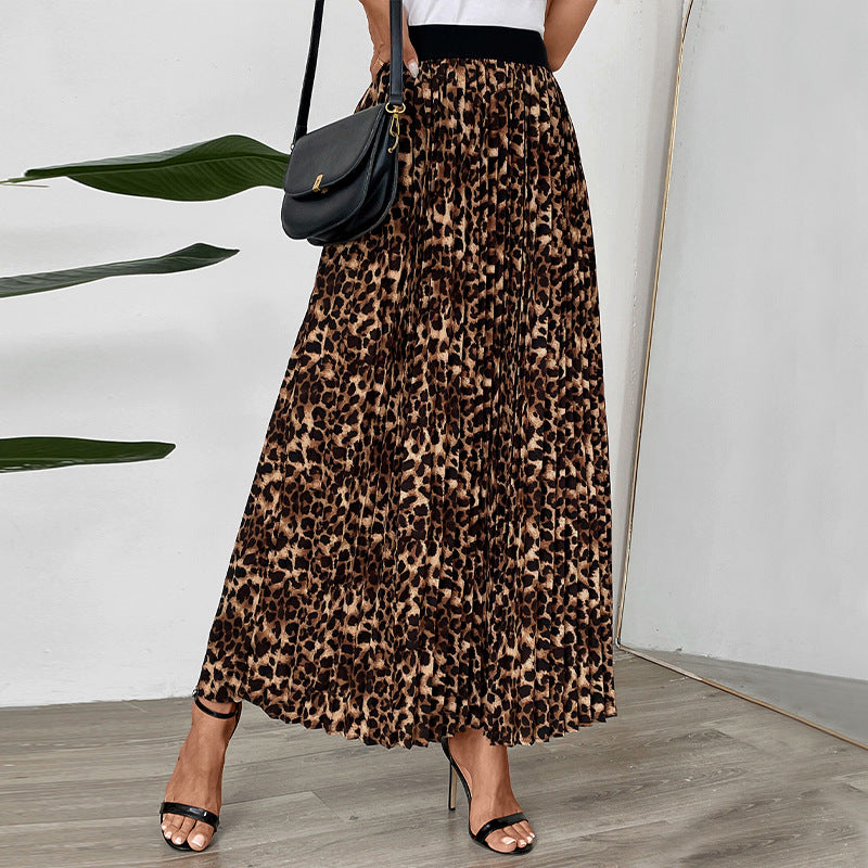 Damen Maxi-Rock mit Leoprint und elastischem Bund Echo Archiv