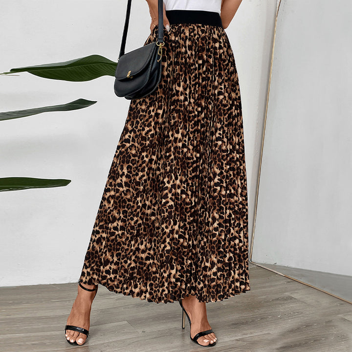 Damen Maxi-Rock mit Leoprint und elastischem Bund Echo Archiv