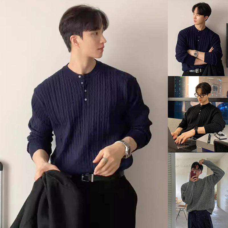 Herren Grobstrickpullover mit Rundhalsausschnitt Echoarchiv