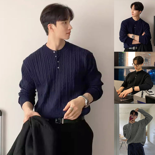 Herren Grobstrickpullover mit Rundhalsausschnitt Echoarchiv