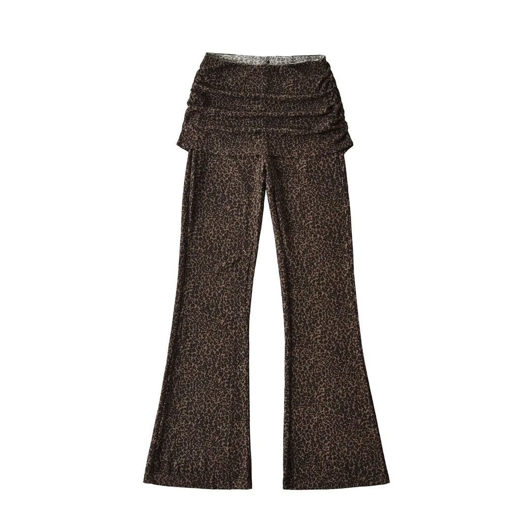 Damen High‑Waist Schlaghose mit gerafftem Hüftrock und ausgestelltem Bein Echo Archiv
