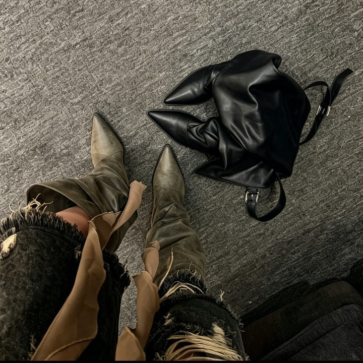 Damen Modische Stiefel mit hohem Schaft Echo Archiv