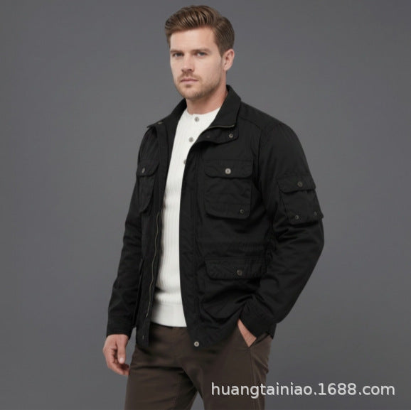 Herren Utility-Fieldjacke mit mehreren Pattentaschen und verstellbarer Taille Echo Archiv