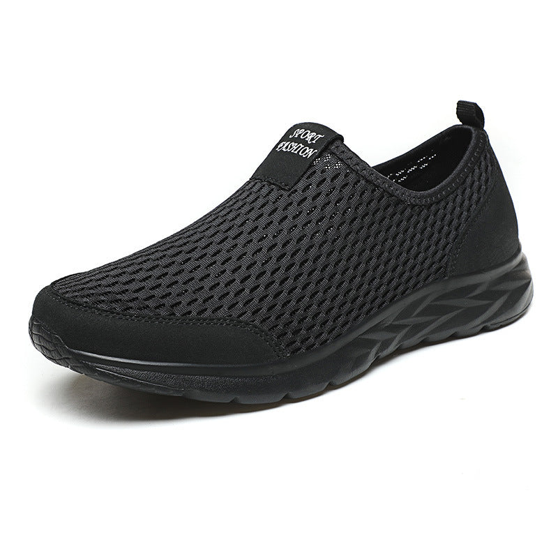 Herren leichte Slip-On Laufsneaker mit nahtlosem Maschenoberteil und stoßdämpfender Wellen-EVA-Sohle – Tavélo