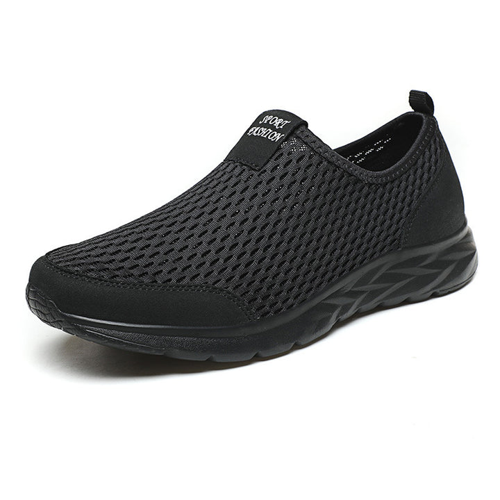 Herren leichte Slip-On Laufsneaker mit nahtlosem Maschenoberteil und stoßdämpfender Wellen-EVA-Sohle – Tavélo