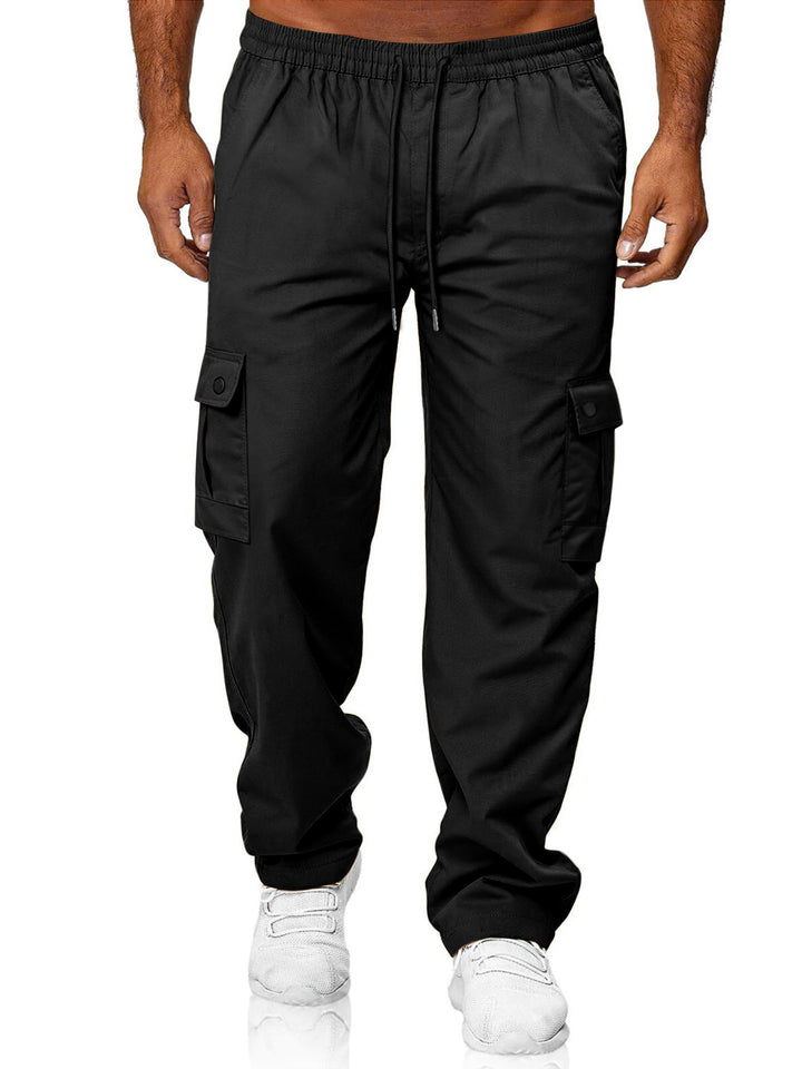 Herren Relaxed-Fit Cargo-Jogger mit elastischem Bund, Kordelzug und Klappentaschen – Bravaro