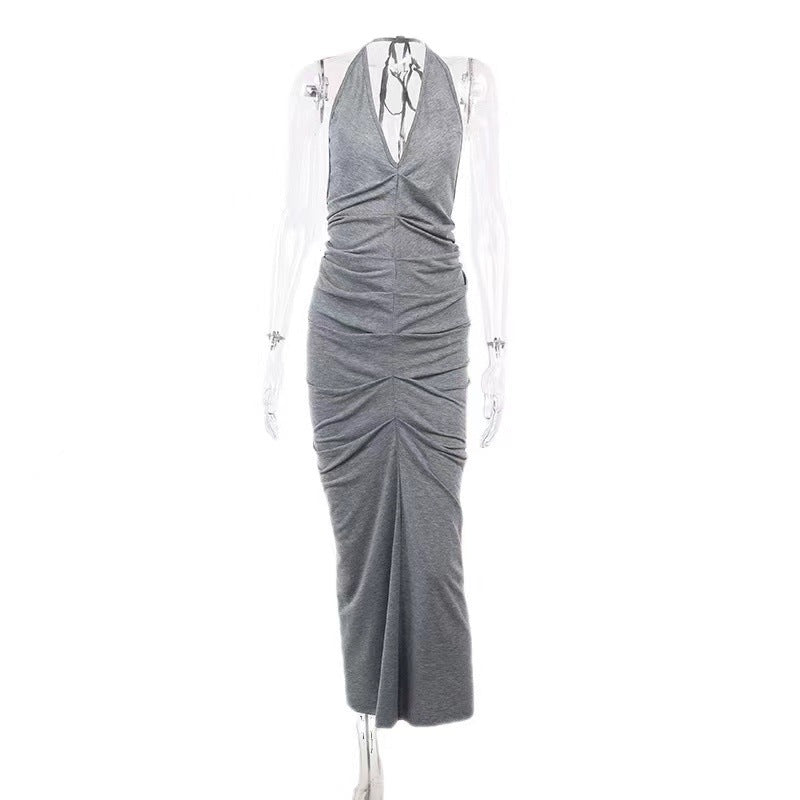Damen Elegantes Wickelkleid mit tiefem V-Ausschnitt und gerafftem Design Echo Archiv